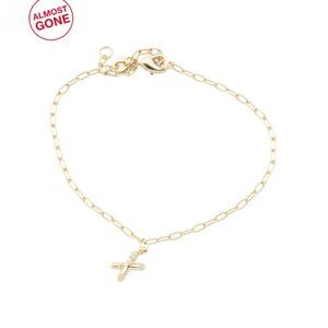 KENDRA SCOTT Gold Gold Crystal Letter X Bracelet